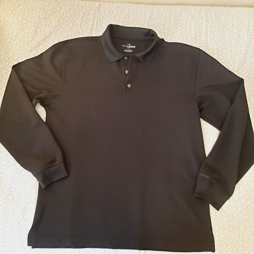 Grand Slam Long Sleeve Golf Shirt Black Men's Sz L